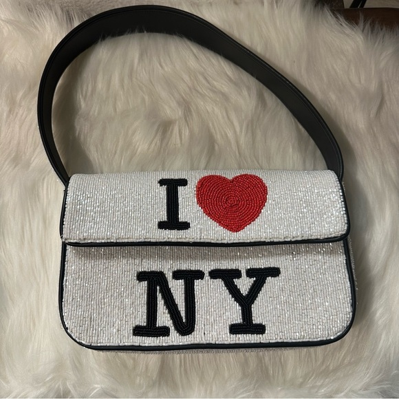 STAUD Tommy Beaded Bag I Love NY - Picture 3 of 10
